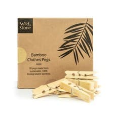 Image of Bamboo Laundry Pegs (Pack of 20) - Biodegradable, Vegan - Wild and Stone