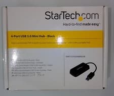 Image of New StarTech ST4300MINU3B Portable 4 Port SuperSpeed Mini USB 3.0 Hub 5Gbps