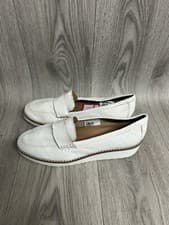 Image of Women’s Dune London Gessie White Leather Loafers UK Size 6 Brand New 