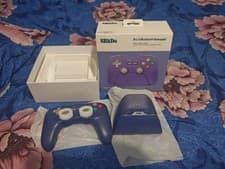 Image of 8BitDo Pro 3 Bluetooth Gamepad, Dock, Cable & Extras  PURPLE GC Style TMR sticks