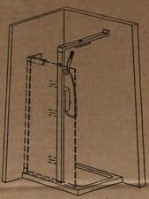 Image of Chrome Thermostatic Shower Tower Column with Built In Square Overhead Drencher