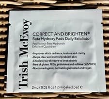 Image of Trish McEvoy Correct And Brighten Beta Hydroxy Pads Daily Exfoliator 2mL Sample