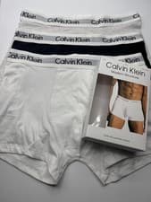 Image of Calvin Klein 3-Pack Men’s Black Trunks Cotton Stretch Boxer Briefs M-XL