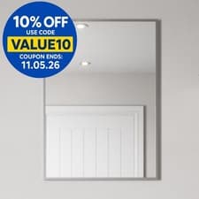 Image of 700 x 500mm Chrome Wall Mounted Bathroom Mirror Framed Rectangular Modern Glass