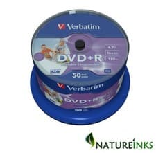 Image of 50 Genuine Verbatim 43512 DVD+R DVD Printable Blank Discs 120 Mins 4.7GB 16x