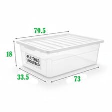 Image of Clear Plastic Storage Boxes with Lids Home Office Kitchen Stackable Large Boxes