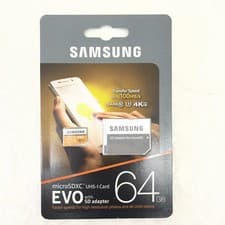 Image of Samsung Evo Plus 64GB Micro SD Card (SDXC) UHS-I U3 with Adapter 100mb/S