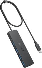 Image of Anker 4-Port USB 3.0 Data Hub, Ultra-Slim 5Gbps USB-C OTG Hub with 2 ft 60cm 