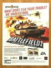 Image of Battlefield 2 Modern Combat PS2 Xbox PC 2005 Print Ad/Poster GAME CRAZY Promo