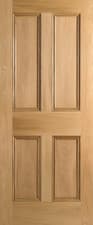Image of Branded Oak Veneer 4 Panel Solid Unfinished Internal Door + Nationwide Delivery