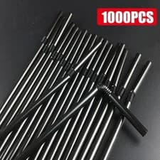 Image of 100 Straws Flexible Bendy Birthday Party Plastics Drinking Straws