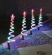 Image of 4 x Xmas Christmas Decoration Outdoor Garden Path Patio Light Up Lamps White