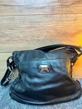 Image of DKNY Donna Karan Black Leather Shoulder Bag Medium New Without Tags