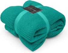 Image of Popcorn Waffle Throw Thermal Fleece Extra Large Faux Fur Bed Sofa Travel Blanket