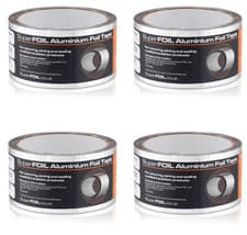Image of 4x SuperFOIL Aluminium Joining Securing Sealing Insulation Foil Tape 50mm x 30m
