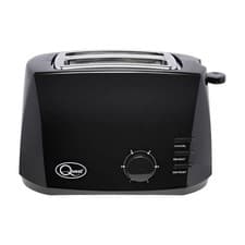 Image of Quest 2-Slice Toaster Black Wide Slots Cancel Reheat Defrost 6 Browning 800W
