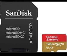 Image of SanDisk Extreme PRO 128GB microSDXC UHS-I Memory Card with SD Adapter  A2 -UK