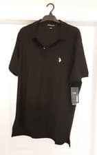 Image of U.S Polo Assn "Black" Polo Shirt L Regular Fit Brand New with Tags Genuine