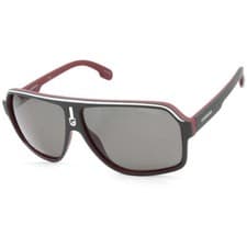 Image of Carrera Matte Black on Red/Grey Polarised Men's Rectangular Sunglasses 1001/S BL