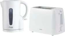 Image of Tower Presto 1.7L JUG Kettle, 2 Slice Toaster SET-WHITE PT10053WHT & PT20087WHT
