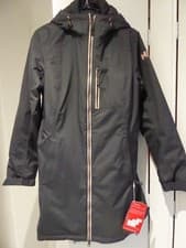 Image of Womens Helly Hansen Belfast Winter Long waterproof Jacket Ebony Size S RRP £170