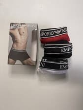 Image of Emporio Armani Men's Boxer Shorts Size L 3 Pack Cotton Stretch