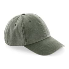 Image of Beechfield Baseball Cap Vintage Low Profile Hat Pre Curved Washed Urban Mens 