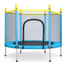 Image of 5FT Kid Trampoline With Safety Net Enclosure Children Outdoor Garden Fun Toy