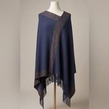 Image of NWOT Boutique Metallic Asymmetrical Poncho Wrap