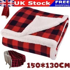 Image of Tartan Throw Checked Large Polar Fleece Warm Soft Blanket Sofa Bed Travel Car