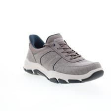 Image of Rockport Rhett 2 RMRHETT2 Mens Gray Canvas Lifestyle Trainers Shoes