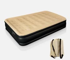 Image of Inflatable High Raised Single Air Bed Mattress Airbed With Builtin Electric Pump
