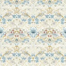 Image of William Morris Design Strawberry Thief Wallpaper Linen Plum Paste The Wall