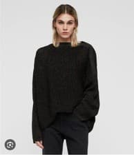 Image of NEW All Saints Marcel Metallic Jumper Black Size XS/S