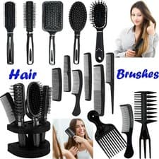 Image of Professional Paddle Hairbrush,Vent,Round Salon Hairbrush Hair Set Detangler Comb