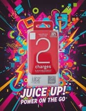 Image of 💚 Juice Portable Power Bank 2 Charges 5000mAh Slim External Battery RED 💜