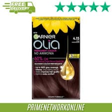 Image of Garnier Olia 4.15 Iced Chocolate Brown Permanent Hair Dye 100% ORIGINAL ⭐⭐⭐⭐⭐