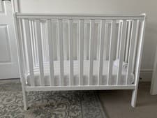 Image of Obaby Bantam Space Saver Cot White with Mattress