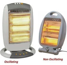 Image of Portable Electric Halogen Heater Instant Free Standing Oscillating 400/800/1200W