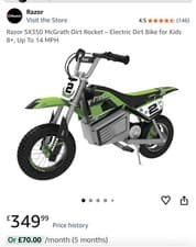 Image of Razor SX350 McGrath Electric Dirt Bike for Kids Unboxed