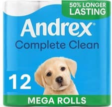 Image of Andrex classic clean mega toilet Roll - 12 Mega XL Rolls - same Quality Toilet