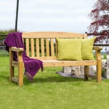 Image of Wooden Garden Bench 3 Seater 5ft Zest Emily Outdoor Furniture, Pressure treated