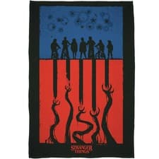 Image of Stranger Things Fleece Blanket - The Upside Down Design - Bed Throw Super Sof...