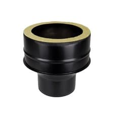 Image of Twin Wall Increasing Adapter Black Single Wall Flue Pipe to Twin Wall Flue Pipe