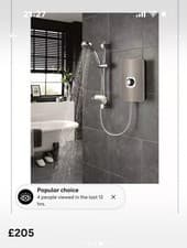Image of Triton Aspirante 9.5 KW Electric Shower - Brushed Steel (ASP09BRSTL)
