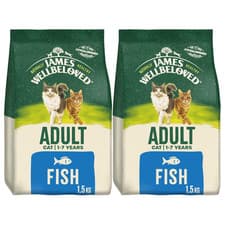 Image of James Wellbeloved Adult Dry Cat Food Fish 1.5kg x2 Sensitive Digestive Nutrition