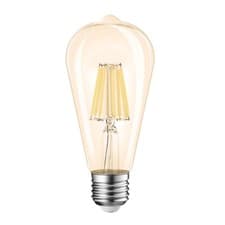 Image of Vintage Filament LED Bulb Dimmable Clear Amber Glass Decorative Industrial Light