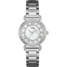 Image of Guess Ladies Watch Silver White Stunning Design W0831L1