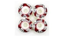 Image of PACK OF 4 IEXTREME 52MM SKATEBOARD WHEELS RED WHITE BLACK - UK SELLER - FREE P&P