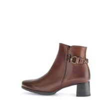 Image of Gabor Kathleen 52.822.63 Ladies Brown Wide Leather Side Zip Ankle Boots